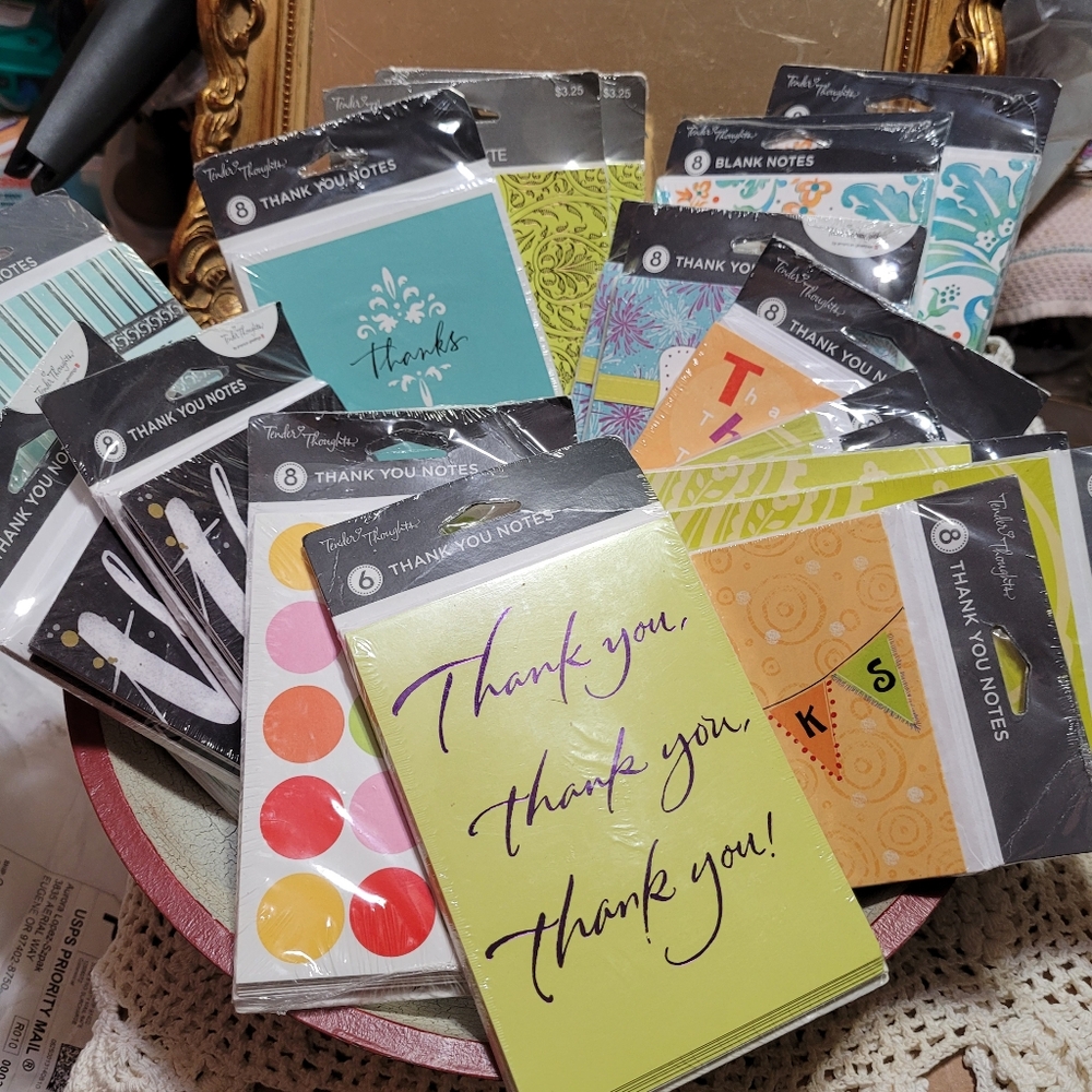15 Packs of THANK YOU Cards  AND 4 PACKS Blank INSIDE Cards  New in pack